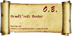 Ormándi Bodor névjegykártya